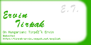 ervin tirpak business card